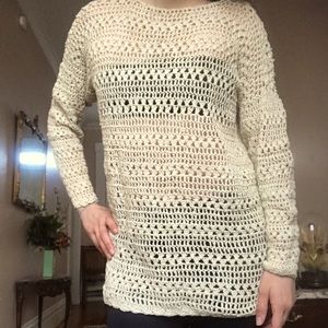 Boho vintage crochet sleeved top